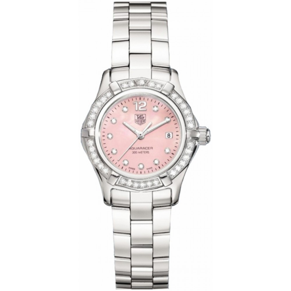 Tag Heuer Aquaracer Pink Dial Women s Diamond Watch WAF141B BA0824